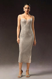 Logan Sleeveless Diamond Midi Dress
